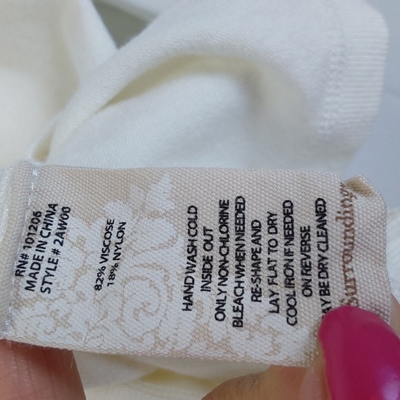 Soft Surroundings Cream neutral Long Sleeve Tunic with full Zipper Back Sz.M/L - Picture 7 of 7